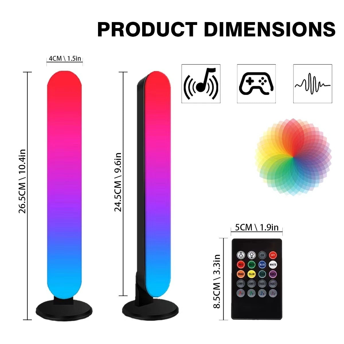 Luz ambiental LED de escritorio Luz ambiental RGB con música y Bluetooth