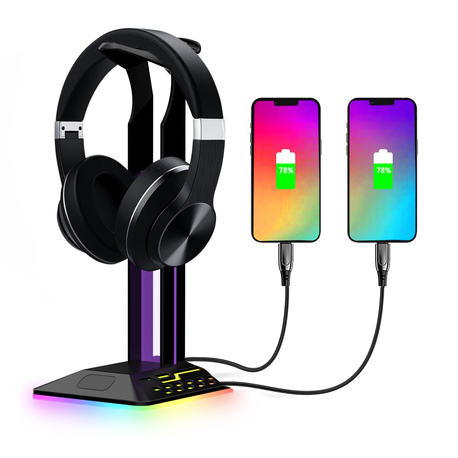 RGB Bracket Dual USBHUB Color Changing Headset Bracket Headset Display Rack