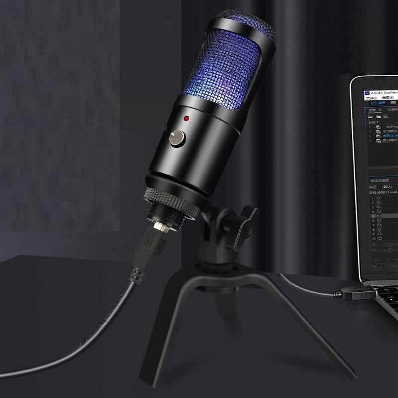 Computer Desktop RGB Lamp Condenser Metal Microphone