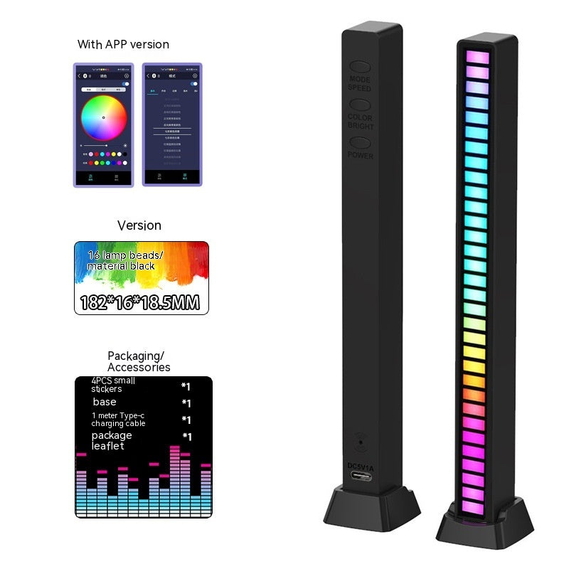 Led Sound Control Light Bar RGB Music USB Adjustabl Automotivo Strip For Automobiles Family Party