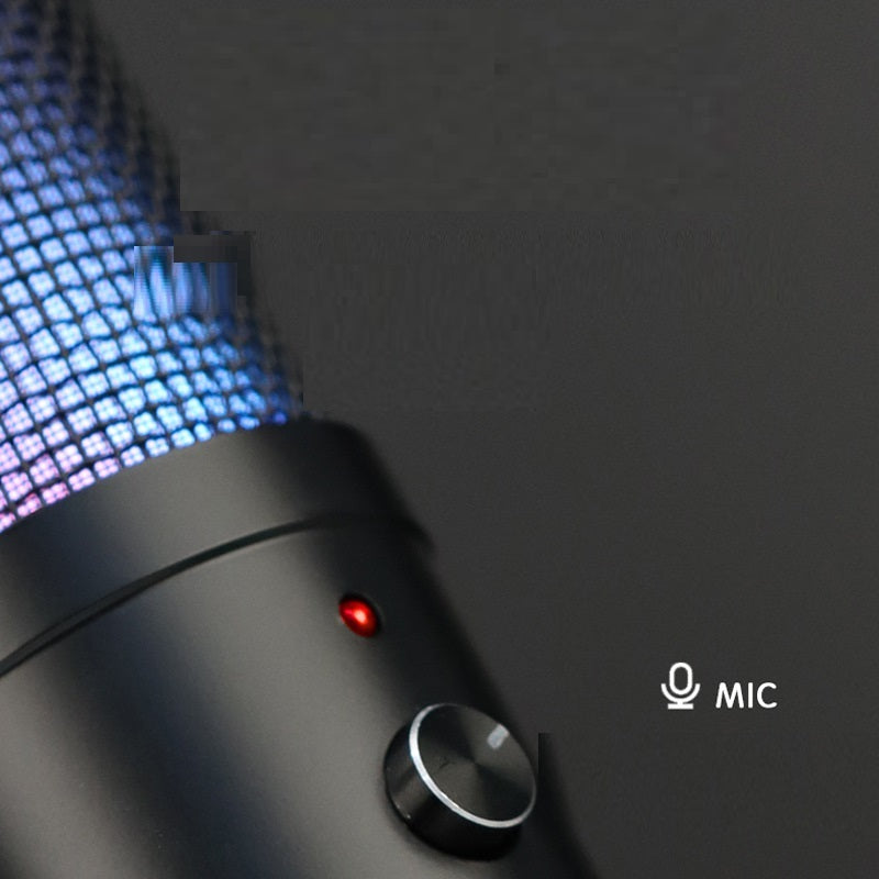 Computer Desktop RGB Lamp Condenser Metal Microphone